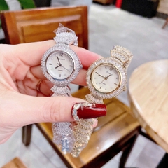 Versace Mặt Khảm Trai |Nữ Giới |Đính Pha Lê |Vòng Tay Vàng Gold |Máy Pin (Quartz) |Size 32mm