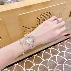 Versace Mặt Tựa Bông Hoa |Nữ Giới |Vàng Gold |Dây Đính Full Đá |Máy Pin (Quartz) |Size 33mm