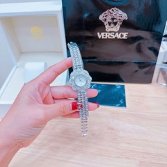 Versace Mặt Xà Cừ |Nữ Giới |Full Pha Lê |Dây Đính Đá Silver |Máy Pin (Quartz) |Size 32mm