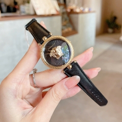 Versace Palazzo Empire |Nữ Giới |Vàng Gold |Dây Da Đen |Máy Pin (Quartz) |Size 34mm