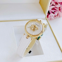 Versace Palazzo Empire |Nữ Giới |Vàng Gold |Dây Da Trắng |Máy Pin (Quartz) |Size 34mm