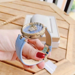 Versace Palazzo Empire |Nữ Giới |Vàng Gold |Dây Da Xanh Da Trời |Máy Pin (Quartz) |Size 34mm