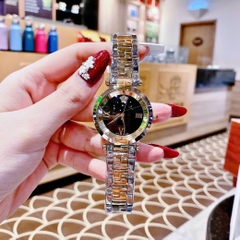 Versace Revive |Nữ Giới |Mặt Đen |Tráng Gương |Dây Kim Loại Demi Vàng |Máy Pin (Quartz) |Size 35mm