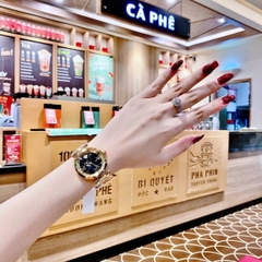 Versace Revive |Nữ Giới |Mặt Đen |Tráng Gương |Dây Kim Loại Vàng Gold |Máy Pin (Quartz) |Size 35mm