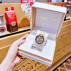 Versace Revive |Nữ Giới |Mặt Xám |Tráng Gương |Dây Da Kem |Máy Pin (Quartz) |Size 35mm