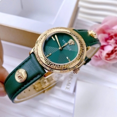 Versace Tribute |Nữ Giới |Vàng Gold |Dây Da Xanh Lá Đính Logo |Máy Pin (Quartz) |Size 35mm