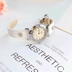 Versace Vanity |Nữ Giới |Trắng Silver |Dây Da Màu Trắng |Máy Pin (Quartz) |Size 35mm