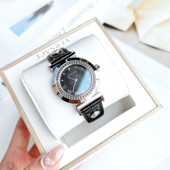 Versace Vanity |Nữ Giới |Trắng Silver |Dây Da Màu Đen |Máy Pin (Quartz) |Size 35mm