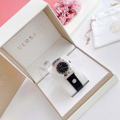 Versace Vanity |Nữ Giới |Trắng Silver |Dây Da Màu Đen |Máy Pin (Quartz) |Size 35mm