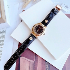 Versace Vanity |Nữ Giới |Vàng Gold |Dây Da Màu Đen |Máy Pin (Quartz) |Size 35mm