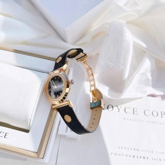 Versace Vanity |Nữ Giới |Vàng Gold |Dây Da Màu Đen |Máy Pin (Quartz) |Size 35mm