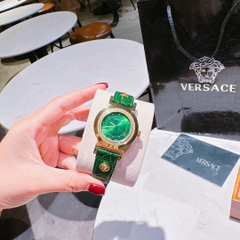 Versace Vanity |Nữ Giới |Vàng Gold |Dây Da Xanh Lá |Máy Pin (Quartz) |Size 35mm