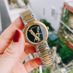 Versace Virtus Mini |Nữ Giới |Mặt Đen |Dây Kim Loại Demi Vàng |Máy Pin (Quartz) |Size 28mm