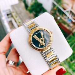 Versace Virtus Mini |Nữ Giới |Mặt Đen |Dây Kim Loại Demi Vàng |Máy Pin (Quartz) |Size 28mm
