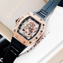 Xcer Hình Đầu Lâu |Nam Giới |Mặt Oval |Rose Gold |Dây Silicone Đen |Máy Pin (Quartz) |Size 42mm