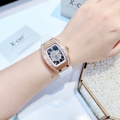 Xcer Lộ Cơ |Nữ Giới |Mặt Đính Đá |Rose Gold |Dây Silicone Trắng |Máy Tự Động (Automatic) |Size 36mm