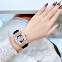 Xcer Lộ Cơ Skeleton |Nữ Giới |Rose Gold |Dây Silicone Đen |Máy Tự Động (Automatic) |Size 36mm