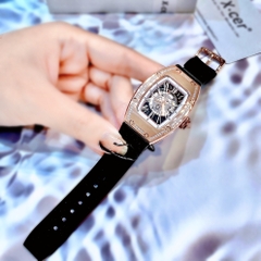 Xcer Lộ Cơ Skeleton |Nữ Giới |Rose Gold |Dây Silicone Đen |Máy Tự Động (Automatic) |Size 36mm