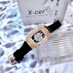 Xcer Lộ Cơ Skeleton |Nữ Giới |Rose Gold |Dây Silicone Đen |Máy Tự Động (Automatic) |Size 36mm