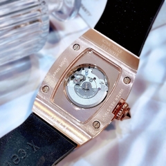 Xcer Lộ Cơ Skeleton |Nữ Giới |Rose Gold |Dây Silicone Đen |Máy Tự Động (Automatic) |Size 36mm