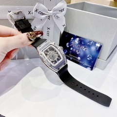 Xcer Lộ Cơ Skeleton |Nữ Giới |Mặt Oval |Silver |Dây Silicone Đen |Máy Tự Động (Automatic) |Size 36mm