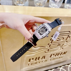 Xcer Lộ Cơ Skeleton |Nữ Giới |Mặt Oval |Silver |Dây Silicone Đen |Máy Tự Động (Automatic) |Size 36mm