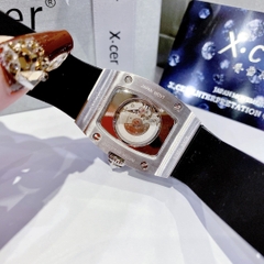 Xcer Lộ Cơ Skeleton |Nữ Giới |Mặt Oval |Silver |Dây Silicone Đen |Máy Tự Động (Automatic) |Size 36mm