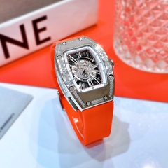 Xcer Lộ Máy |Nữ Giới |Mặt Chữ Nhật |Đính Đá |Dây Silicone Đỏ |Máy Tự Động (Automatic) |Size 36mm