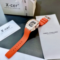 Xcer Lộ Máy |Nữ Giới |Mặt Chữ Nhật |Rose Gold |Dây Silicone Đỏ |Máy Tự Động (Automatic) |Size 36mm