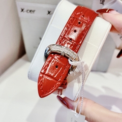 Xcer Ông Mặt Trời |Nữ Giới |Mặt Full Đá |Silver |Dây Da Đỏ |Máy Pin (Quartz) |Size 38mm