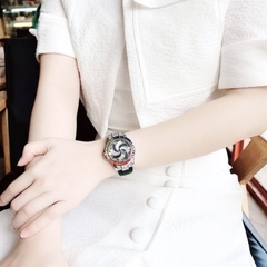 Xcer Rainbow |Nữ Giới |Mặt Xoay |Silver |Dây Cao Su Đen |Máy Pin (Quartz) |Size 38mm