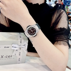 Xcer Tựa Hublot |Nữ Giới |Đính Đá Silver |Dây Silicone Đen |Máy Pin (Quartz) |Size 36mm