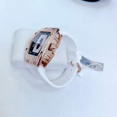 Xcer Tựa Richard Mille |Nữ Giới |Đính Đá |Rose Gold |Dây Silicone Trắng |Máy Pin (Quartz) |Size 36mm