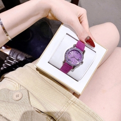 Chopard Happy Sport |Nữ Giới |Đính Đá Rơi |Dây Da Màu Tím |Máy Pin (Quartz) |Size 34mm