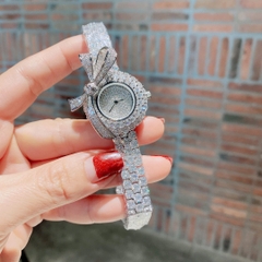 Chopard Mặt Đính Nơ |Nữ Giới |Dây Kim Loại Đính Đá Silver |Máy Pin (Quartz) |Size 30mm