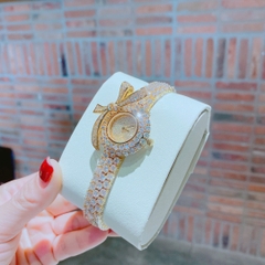 Chopard Mặt Nơ |Nữ Giới |Full Đá |Dây Kim Loại Vàng Gold |Máy Pin (Quartz) |Size 30mm