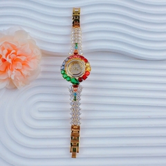 Chopard Full Đá 7 Màu |Nữ Giới |Dây Kim Loại Vàng Gold |Máy Pin (Quartz) |Size 35mm