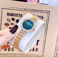 Chopard Mặt Xà Cừ |Nữ Giới |Xanh Rêu |Dây Kim Loại Vàng Gold |Máy Pin (Quartz) |Size 32mm