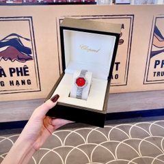 Chopard L'Heure Du Diamant Octoagonal |Nữ Giới |Mặt Xà Cừ Đỏ |Dây Kim Loại |Máy Pin (Quartz) |Size 32mm