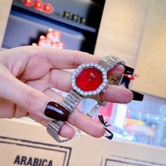 Chopard L'Heure Du Diamant Octoagonal |Nữ Giới |Mặt Xà Cừ Đỏ |Dây Kim Loại |Máy Pin (Quartz) |Size 32mm