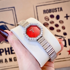 Chopard L'Heure Du Diamant Octoagonal |Nữ Giới |Mặt Xà Cừ Đỏ |Dây Kim Loại |Máy Pin (Quartz) |Size 32mm