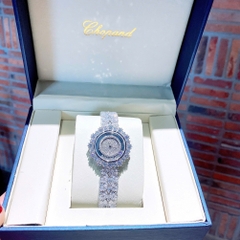 Chopard Đính Đá Rơi |Nữ Giới |Silver |Lắc Tay Full Pha Lê |Máy Pin (Quartz) |Size 36mm