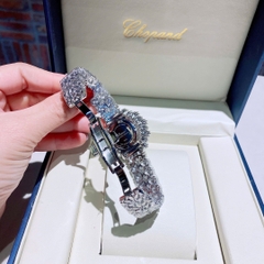 Chopard Đính Đá Rơi |Nữ Giới |Silver |Lắc Tay Full Pha Lê |Máy Pin (Quartz) |Size 36mm