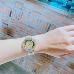 Chopard Mặt Full Đá |Nữ Giới |Dây Kim Loại Vàng Gold |Máy Pin (Quartz) |Size 36mm