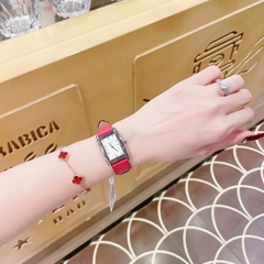 Coach Reese |Nữ Giới |Mặt Chữ Nhật |Silver |Dây Da Màu Đỏ |Máy Pin (Quartz) |Size 24x35mm