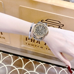 Michael Kors Lennox |Unisex |Vàng Gold |Dây Kim Loại Họa Tiết Báo |Máy Pin (Quartz) |Size 43mm