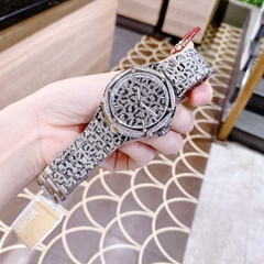 Michael Kors Lennox |Unisex |Silver |Dây Kim Loại Họa Tiết Báo |Máy Pin (Quartz) |Size 43mm
