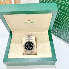 Rolex Oyster Perpetual |Nam Giới |Mặt Đen |Dây Kim Loại Silver |Máy Cơ (Automatic) |Size 41mm