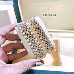 Rolex Đính Đá |Cặp Đôi |Mặt Trắng |Dây Kim Loại Vàng Gold |Máy Pin (Máy Quartz) |Size 36x31mm