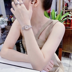 Davena Full Đá |Nữ Giới |Rose Gold |Dây Kim Loại Đính Pha Lê |Máy Pin (Quartz) |Size 25mm